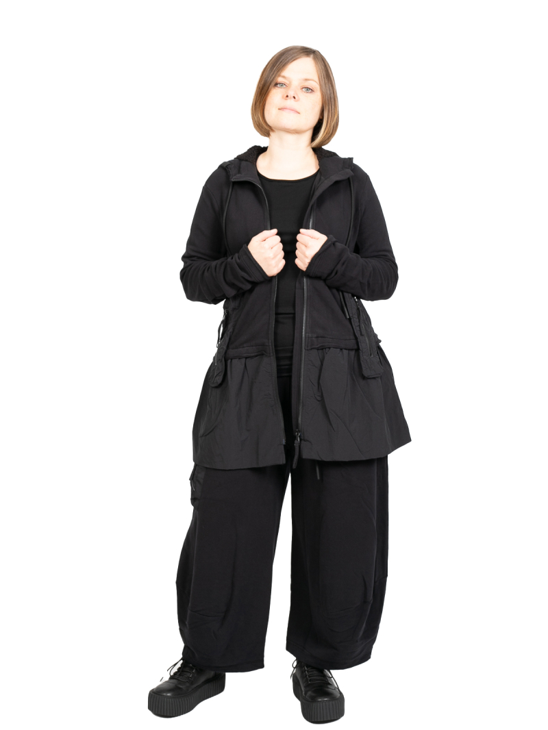 Rundholz Black Label - Свитер-куртка с капюшоном и техно-воланом Черный - 2243511126