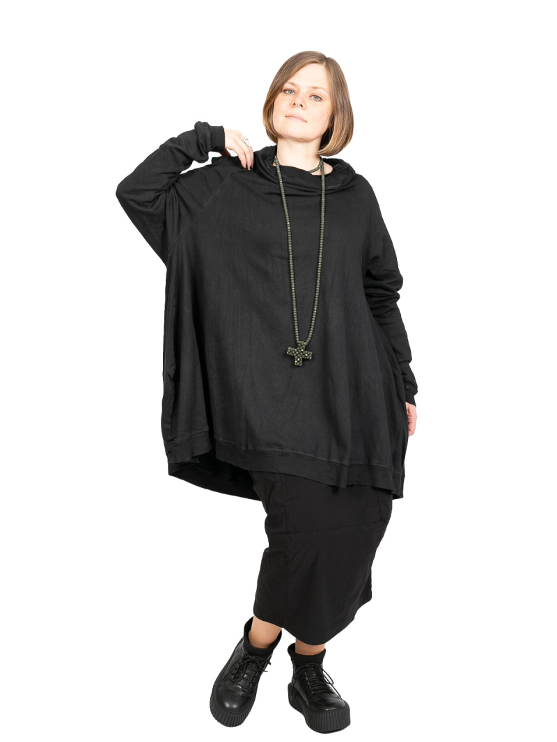 Rundholz DIP - Long sweater with ribbed trims Cototn Oversize Black - 2242270508