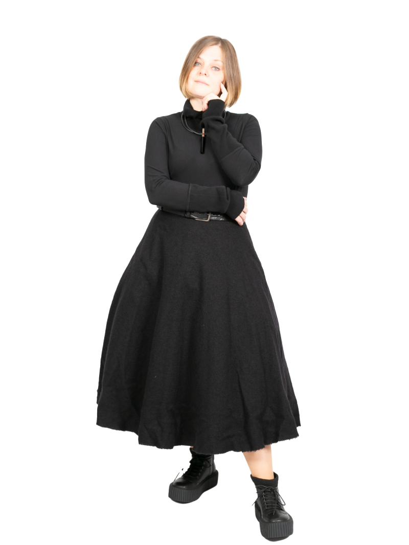 Rundholz DIP - chemise avec col roulé et manchettes en tricot black - 2242560509