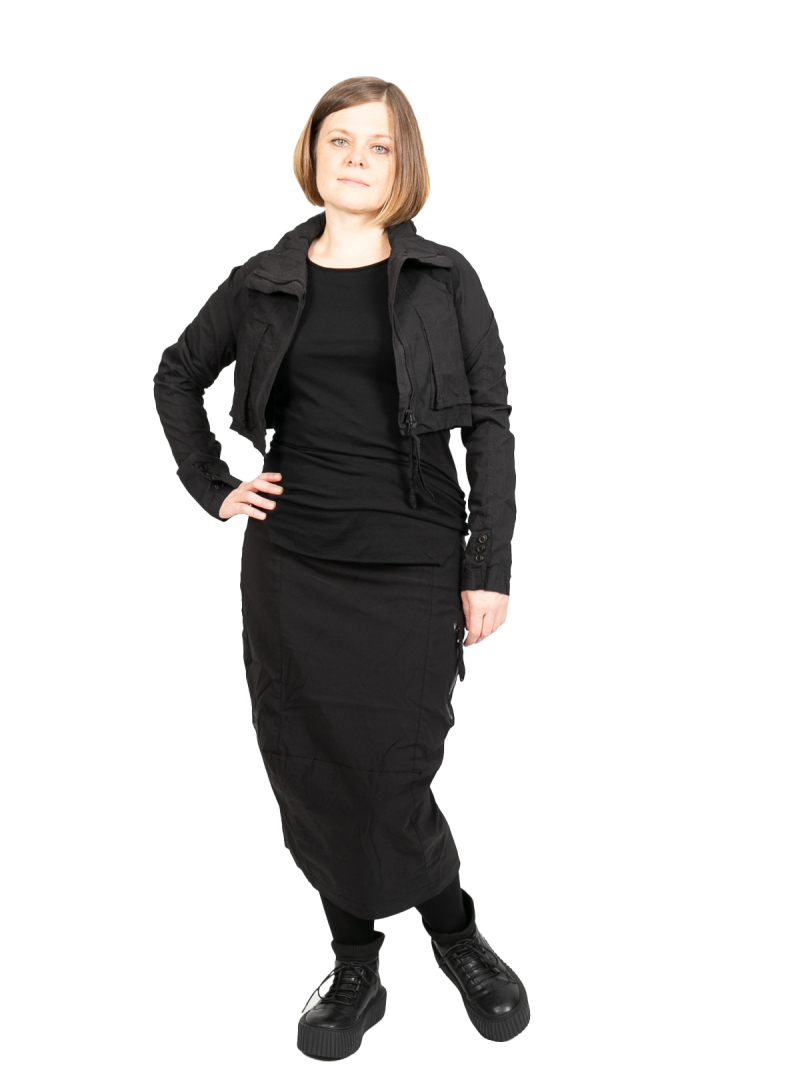 Rundholz Black Label - Jupe tube avec couture décorative entre les jambes Stretch Black - 2243440332