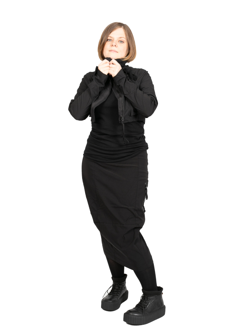 Rundholz Black Label - Jupe tube avec couture décorative entre les jambes Stretch Black - 2243440332