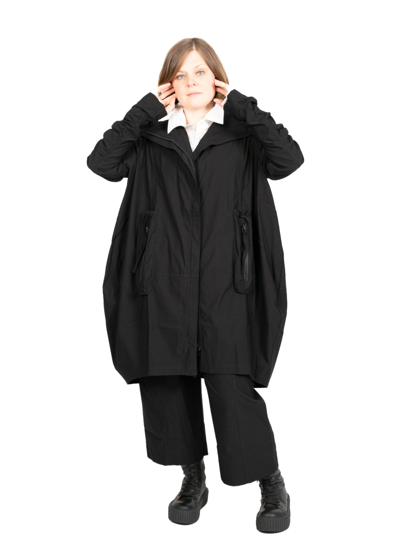 Rundholz Black Label - Manteau avec poches à bagages et col montant Super Stretch Oversize Black - 2243221207