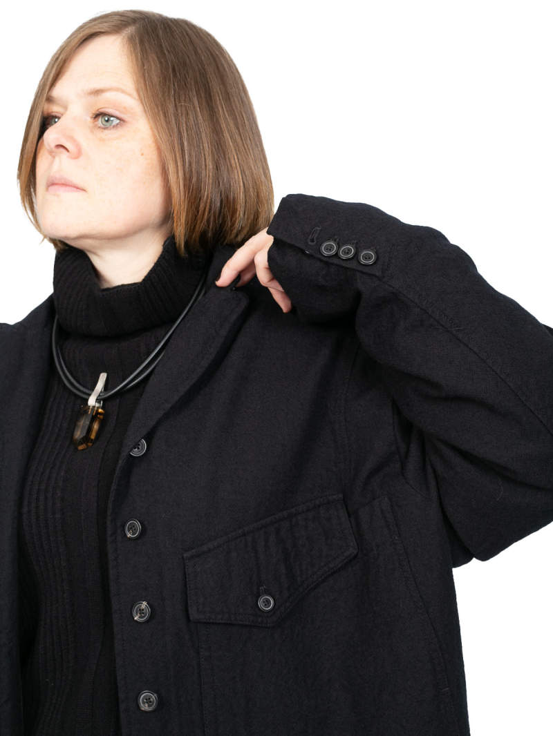 Rundholz - Coat with patch pockets felted wool fabric