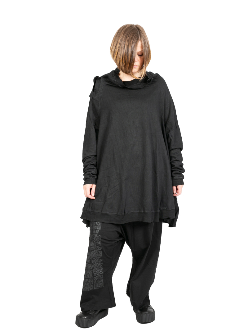 Rundholz DIP - Long sweater with ribbed trims Cototn Oversize Black - 2242270508