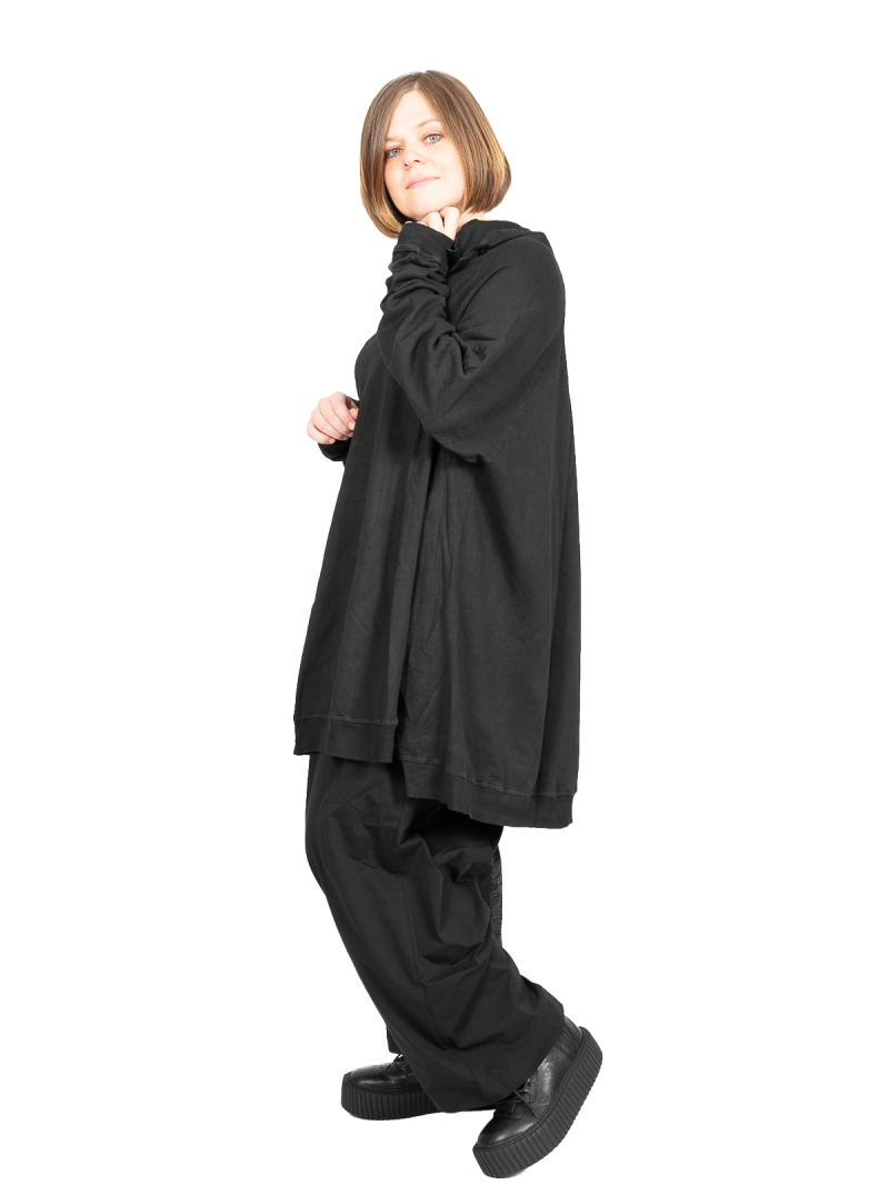 Rundholz DIP - Long sweater with ribbed trims Cototn Oversize Black - 2242270508