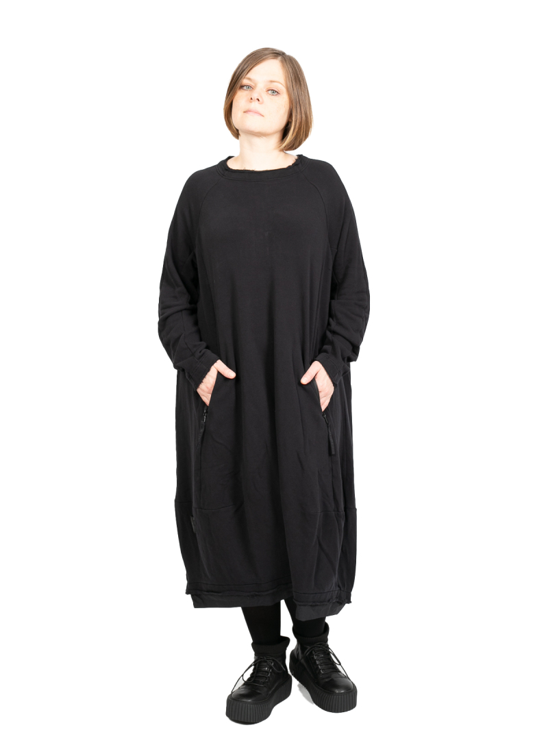 Rundholz Black Label - Sweater dress in balloon shape with zippers Oversize Black - 2243510925