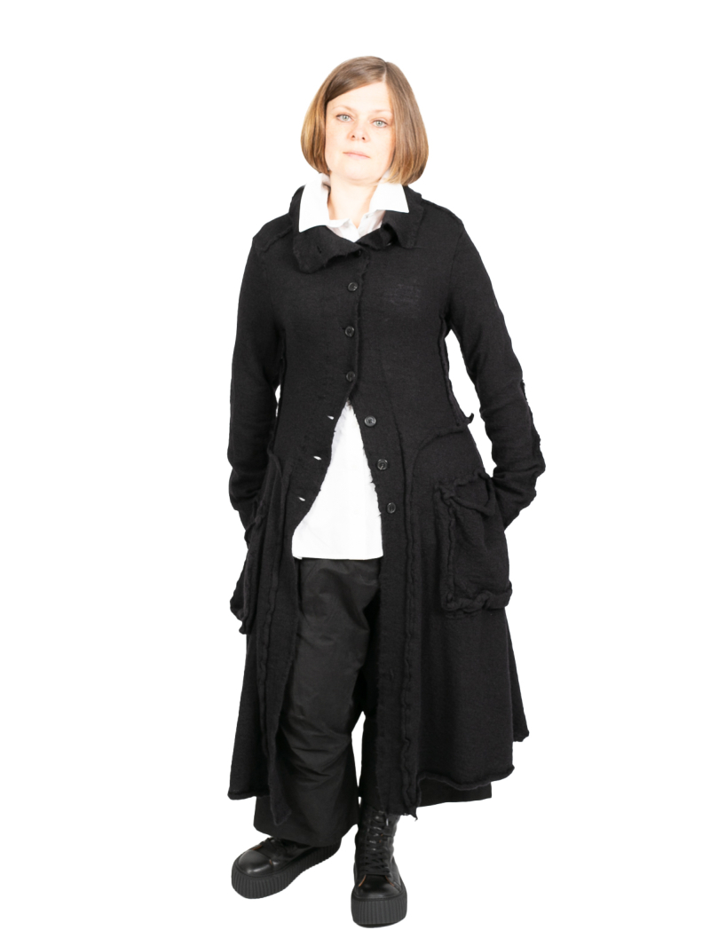 Rundholz Black Label - Manteau en tricot avec poches à valise Laine bouillie Black - 2243897208-