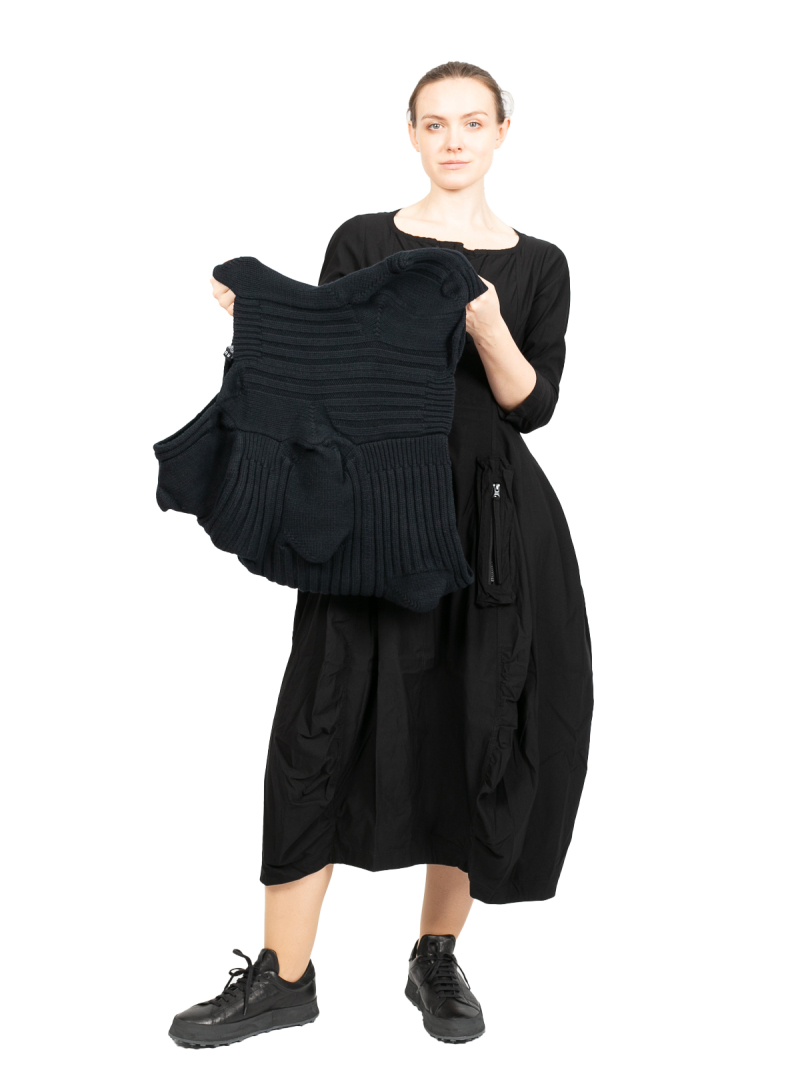 Rundholz - Schal Loop aus Socken Merino Wolle Black - 2241447709