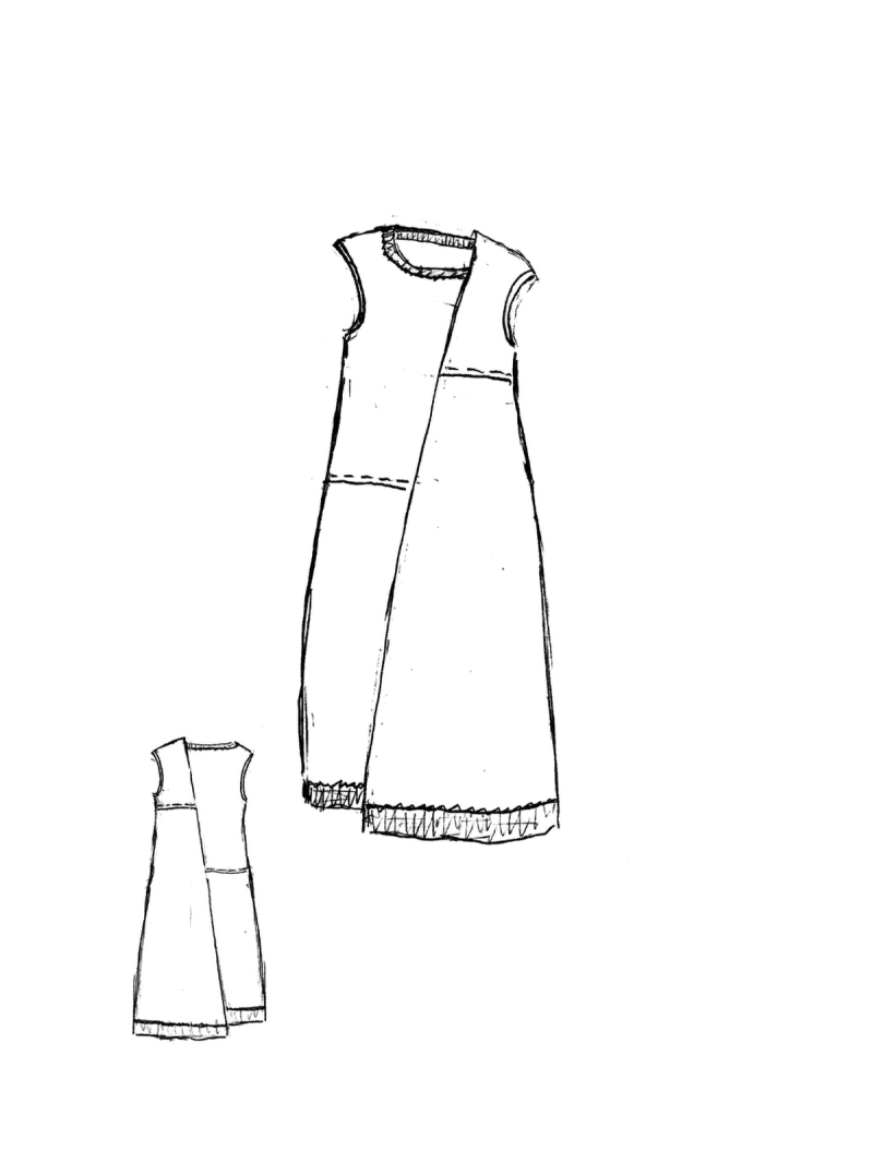 gerades schmales seidenstretch-kleid