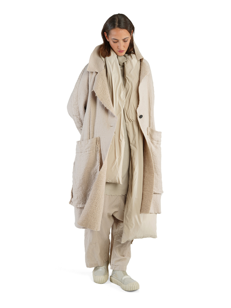 Rundholz DIP - Mantel im Kunstfell-Look aus Wolle in Schwarz - 2242181202