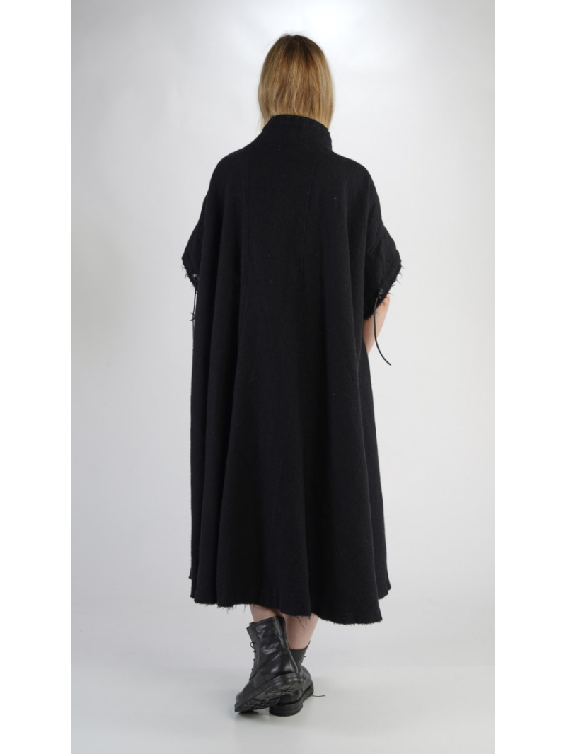 Rundholz DIP - Flared dress with eyelet pockets Virgin wool Black - 2242210910