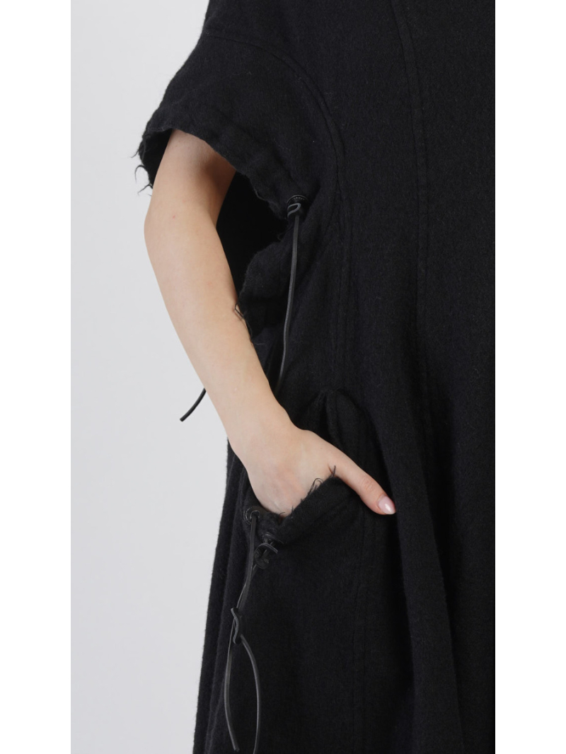 Rundholz DIP - Flared dress with eyelet pockets Virgin wool Black - 2242210910