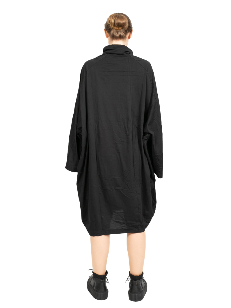 Rundholz DIP - Платье-рубашка с широкими рукавами и принтом тон-в-тон Oversize Black Print - 2242300905