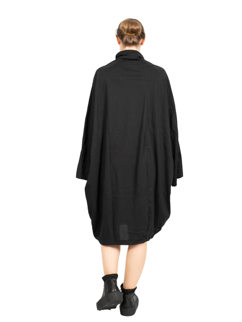 Rundholz DIP - Shirt dress with wide sleeves and tone-in-tone print  Oversize Black Print - 2242300905
