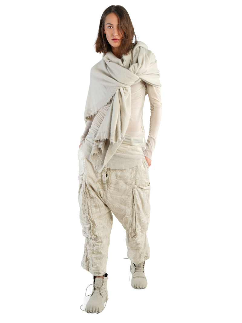 Rundholz DIP - Shirt turtleneck cotton jersey with wide tulle cuffs newspaper print pencil cloud - 2242420502