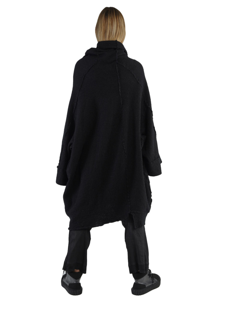 Rundholz DIP - Трикотажное платье с воротником-стойкой и широкими рукавами Oversize Черный - 2242687304