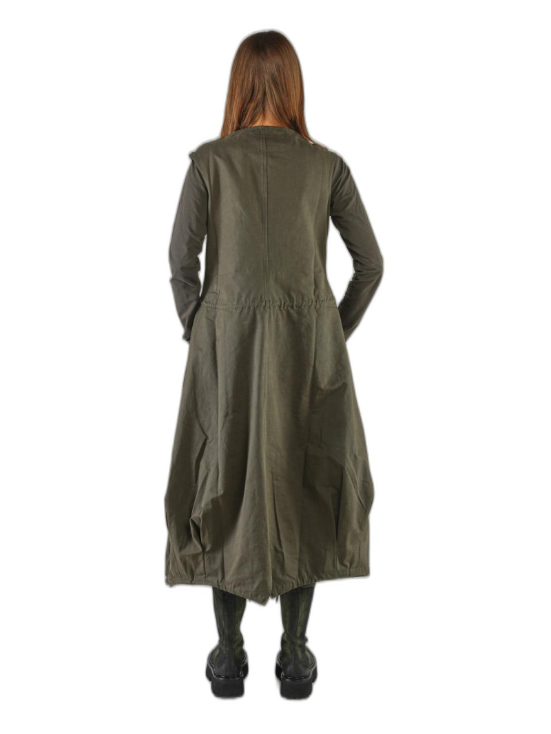 Rundholz Black Label - Ballonförmiges techno-baumwoll-kleid mit kellerfalten am saum - 2243230907