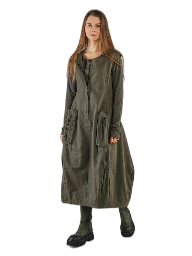 Rundholz Black Label - Ballonförmiges techno-baumwoll-kleid mit kellerfalten am saum - 2243230907