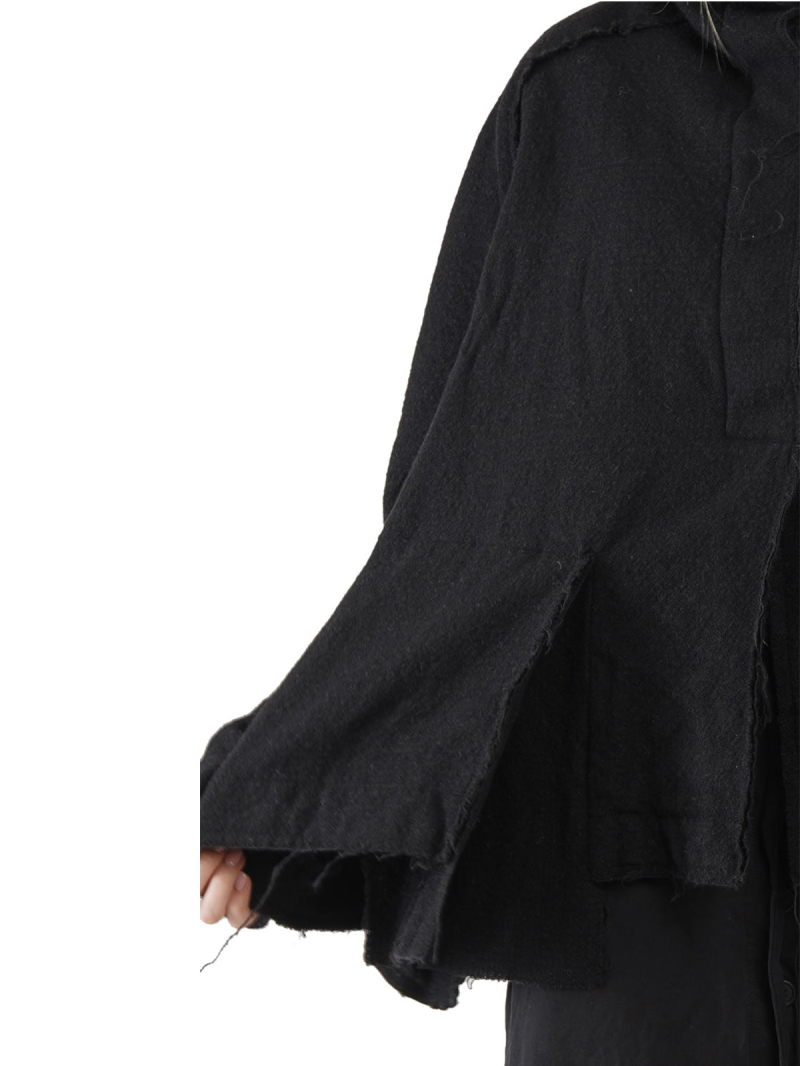 Rundholz Black Label - Veste à col haut et poches plissées Tissu de laine feutré Oversize Black - 2243281102