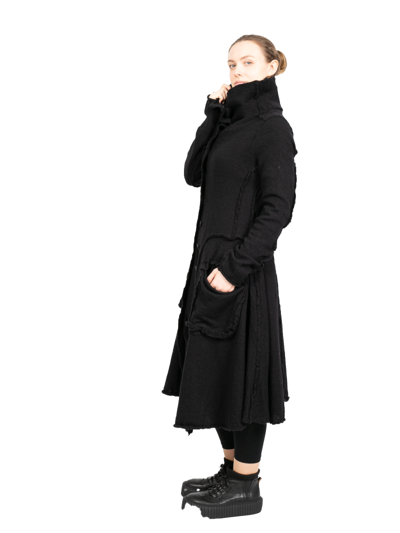 Rundholz Black Label - Manteau en tricot avec poches à valise Laine bouillie Black - 2243897208-