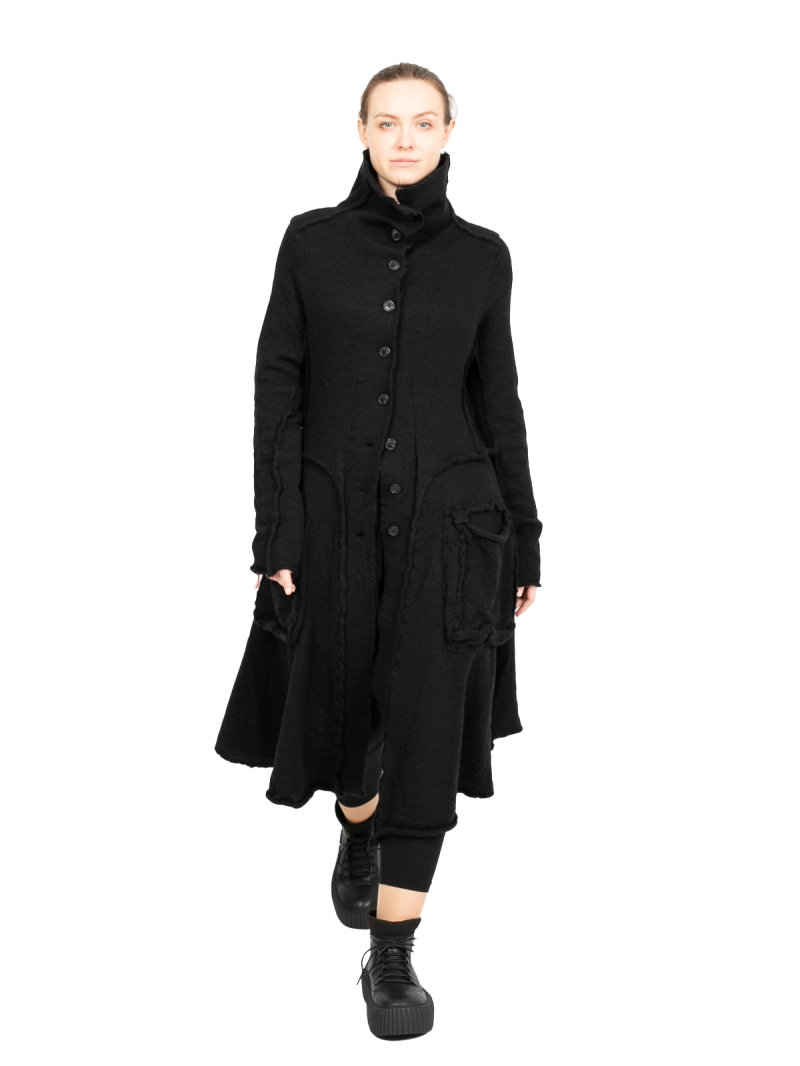 Rundholz Black Label - Manteau en tricot avec poches à valise Laine bouillie Black - 2243897208-