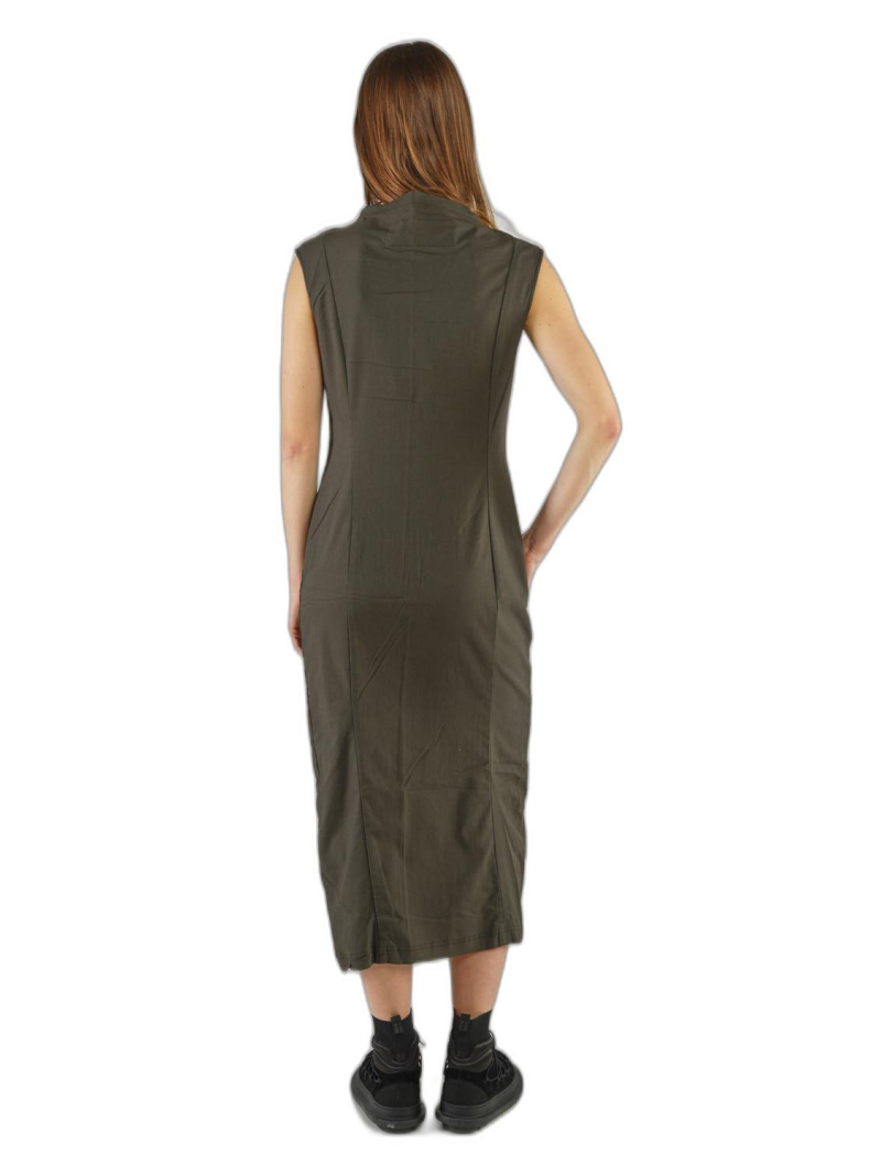 Rundholz Black Label - Banana shaped cotton twill stretch dress with placed print - 2243390907