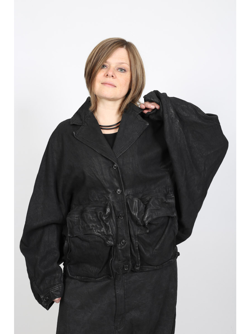 Rundholz - Oversize Baumwolljacke mit Reverskragen von Rundholz - 2251031102