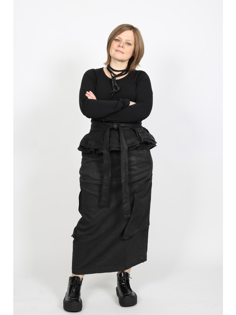 Rundholz - Jupe banane Rundholz en coton avec taille élastique - 2251070304