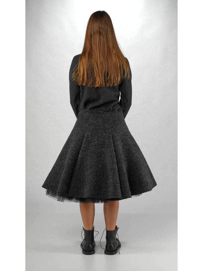 Rundholz - Knielanger Wollmix Rock - 2251120309