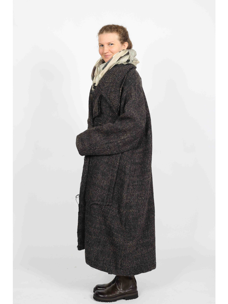 Bois rond - Manteau de laine en ligne A avec col à revers - 2251121201