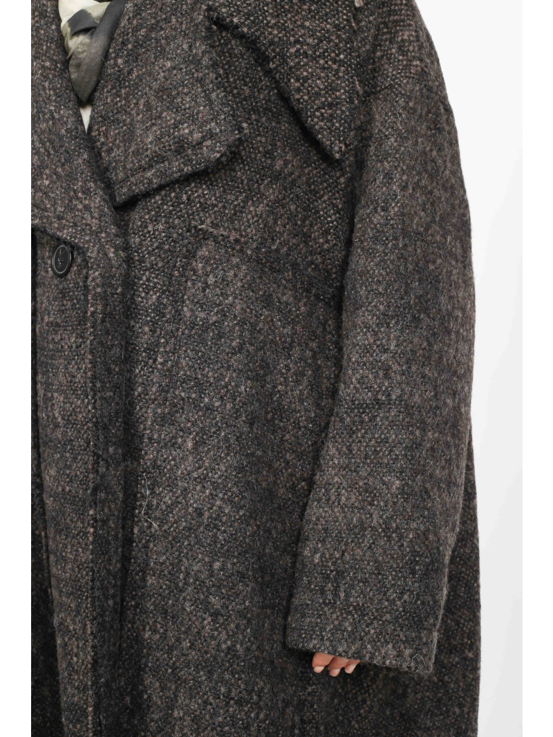 Bois rond - Manteau de laine en ligne A avec col à revers - 2251121201