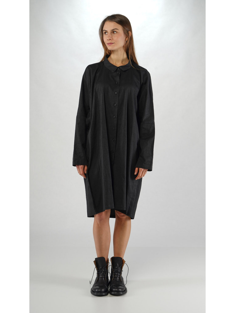 Bois rond - Robe droite ample en coton avec patte de boutonnage - 2251160906