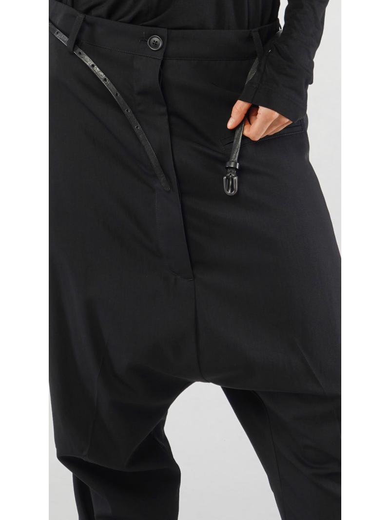 Bois rond - Pantalon baggy en laine avec revers - 2251250101