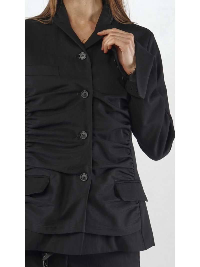 Bois rond - Veste cintrée en laine avec fronces sur la couture de séparation - 2251251102