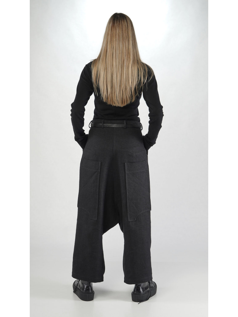 Rundholz - Gerade weite Leinenwoll Hose - 2251260106