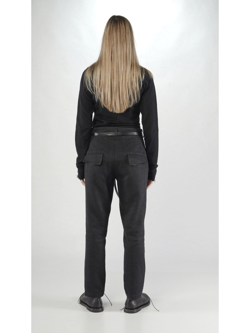 Rundholz - Gerade schmale Leinenwoll Hose - 2251260109