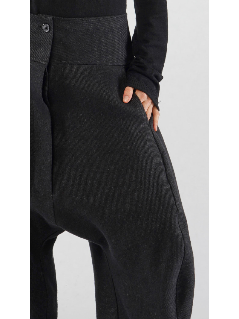 Rundholz - Ballonförmige 7/8 Leinenwoll Hose - 2251260110