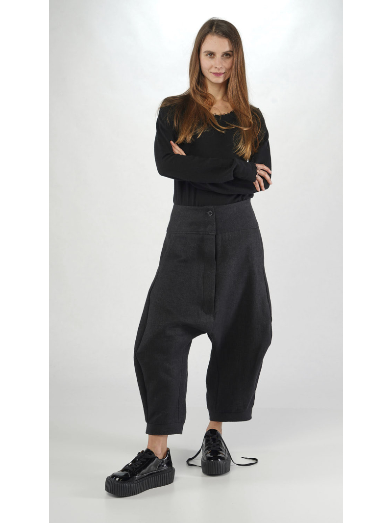 Rundholz - Ballonförmige 7/8 Leinenwoll Hose - 2251260110