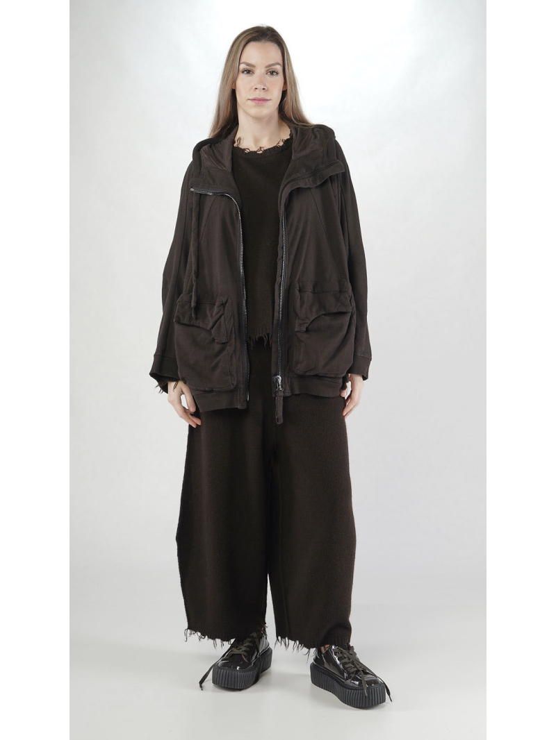 Rundholz - Hüftlange French Terry Jacke - 2251271107