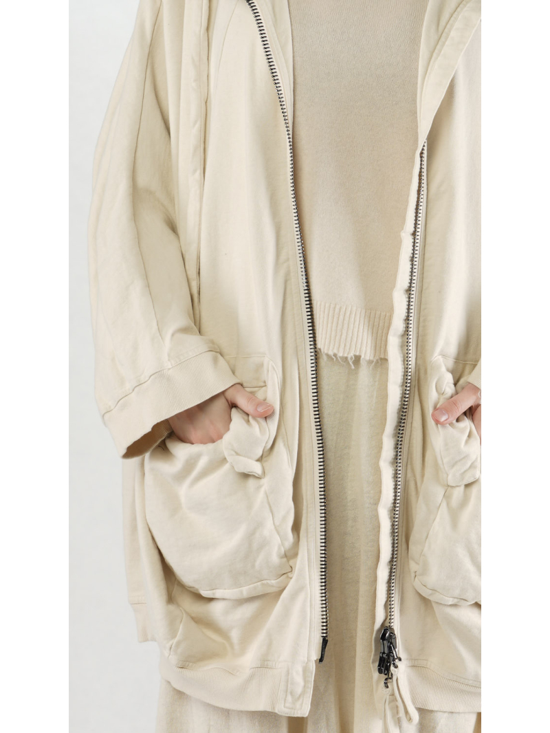 Rundholz - French Terry Mantel mit Kapuze - 2251271208