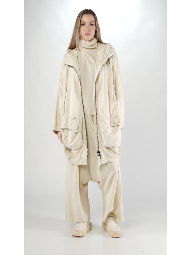 Rundholz - French Terry Mantel mit Kapuze - 2251271208