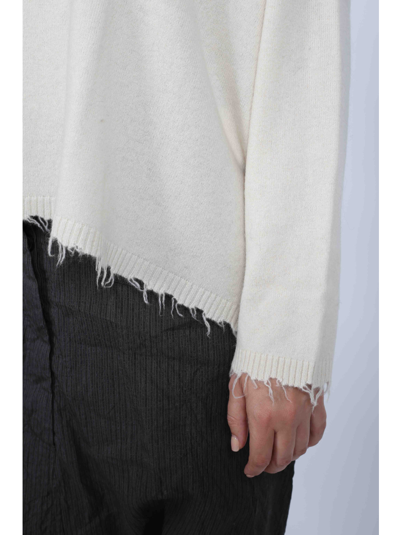 Rundholz - Pull-over évasé en laine et poils de raton laveur - 2251330701