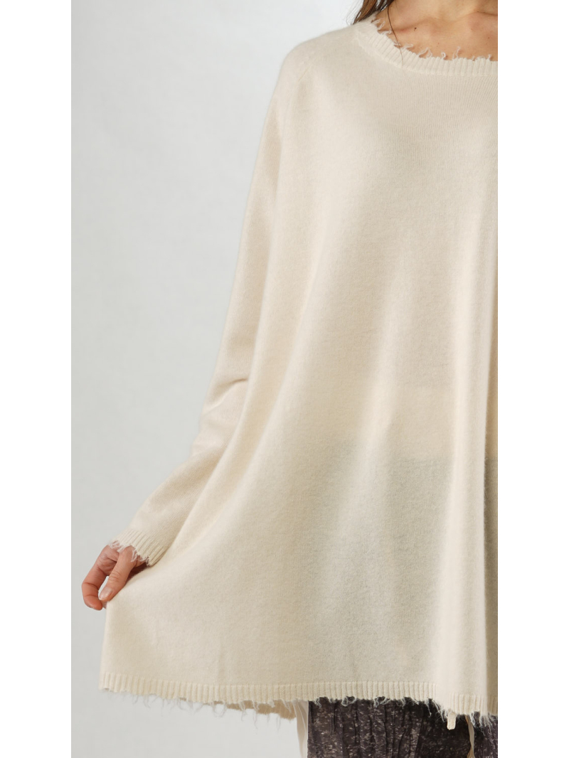 Rundholz - Tunique exclusive en tricot de laine et poils de raton laveur - 2251337004