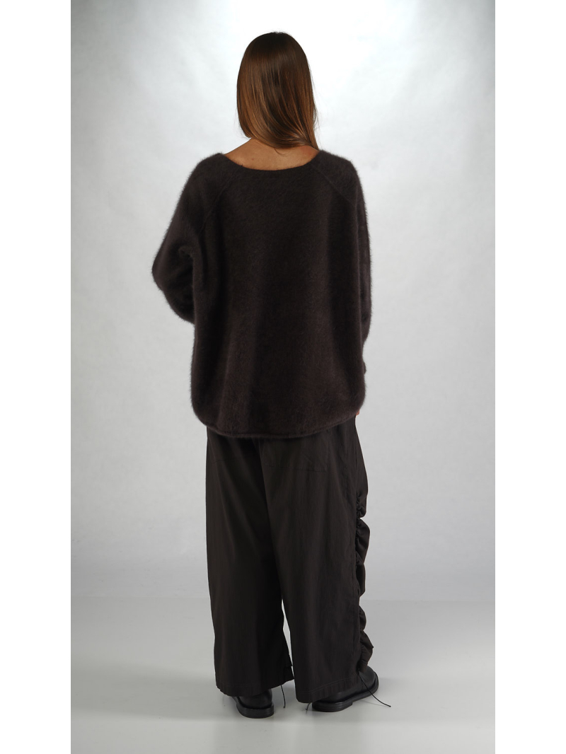 Rundholz - Kurzer Waschbär Strick Pullover - 2251410701