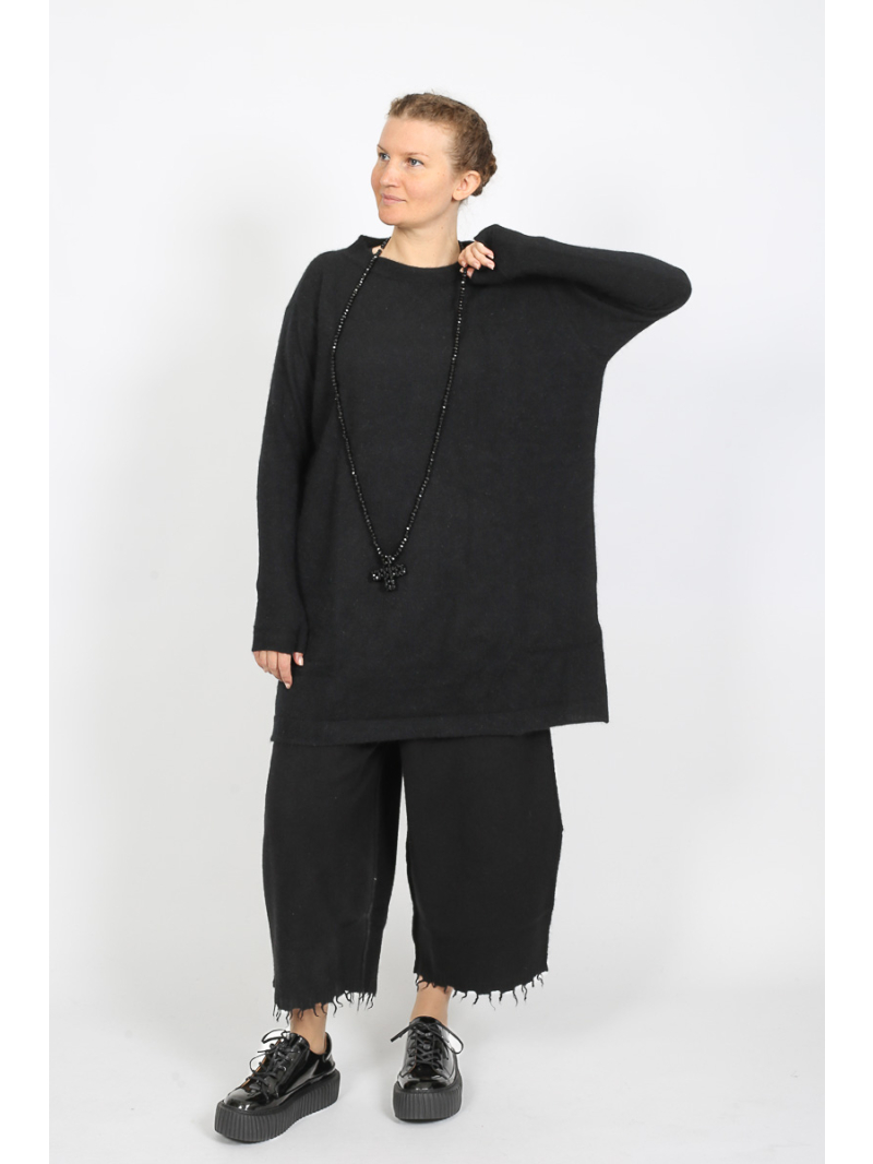 Bois rond - Tunique en tricot avec opossum et soie - 2251427006