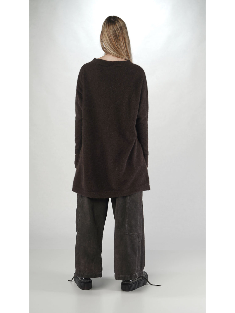 Bois rond - Tunique en tricot avec opossum et soie - 2251427006