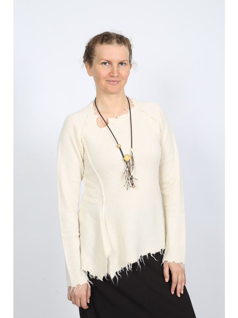 Bois rond - Pull cintré en laine et yak - 2251530701