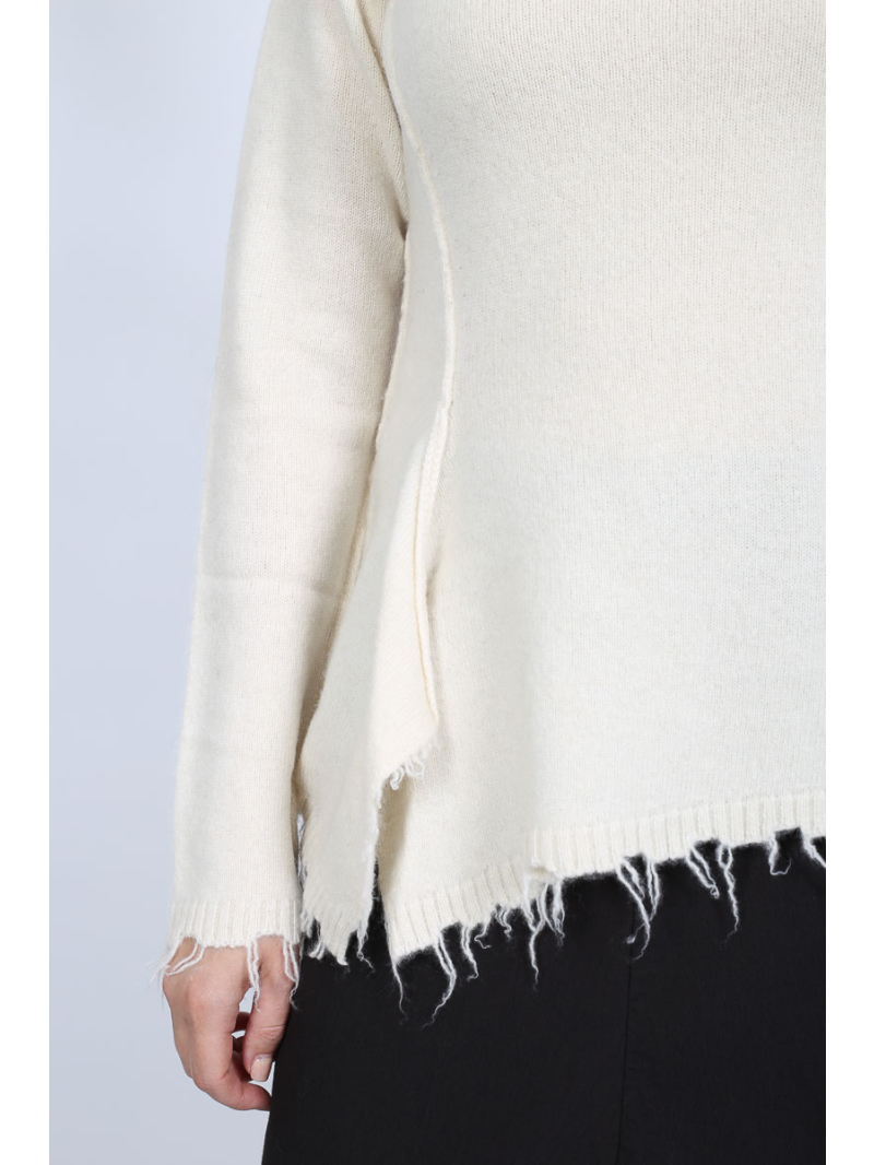 Bois rond - Pull cintré en laine et yak - 2251530701