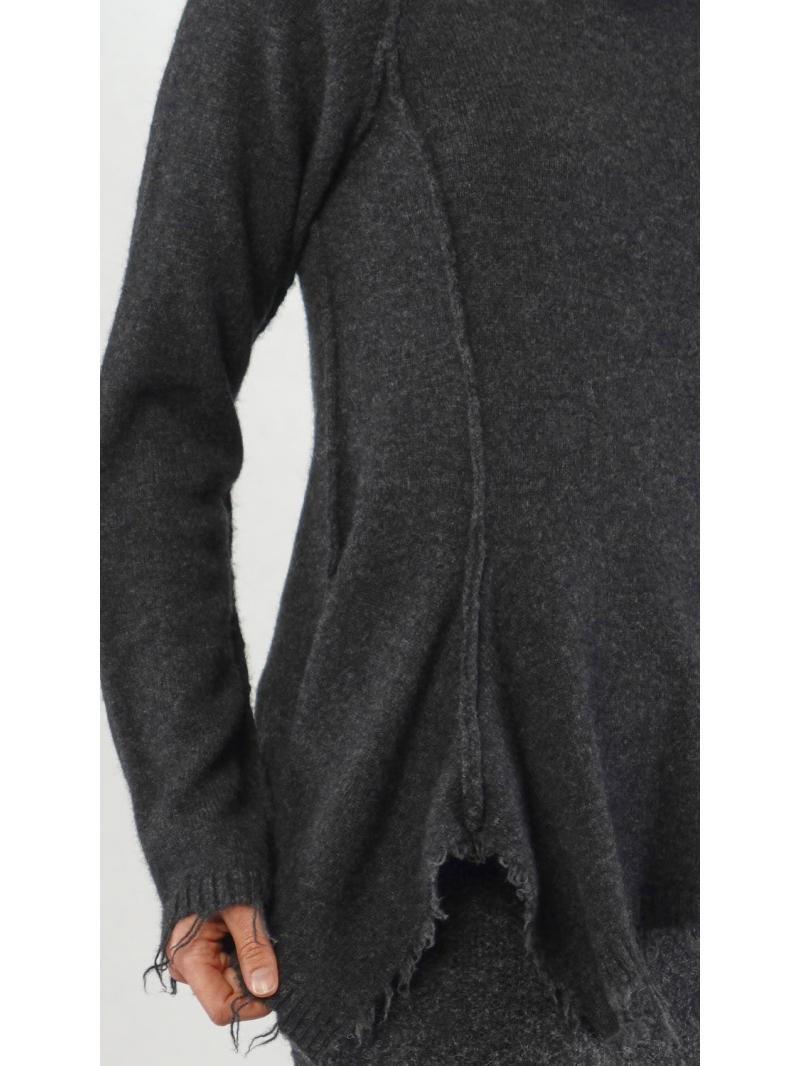 Bois rond - Pull cintré en laine et yak - 2251530701