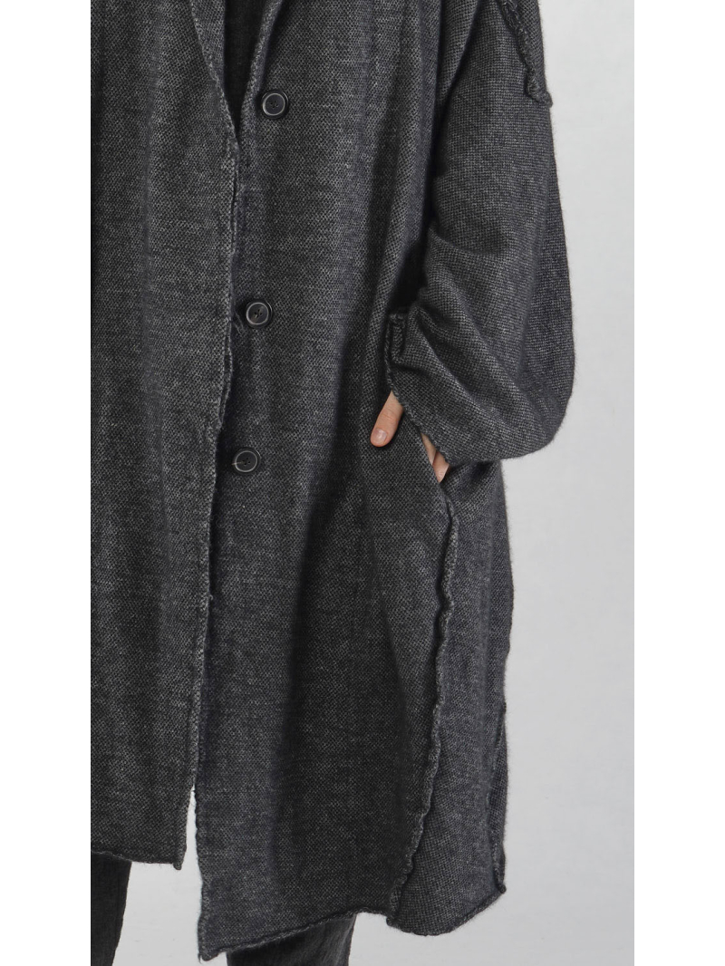 Rundholz - Langer Waschbär mix Strickmantel - 2251697204